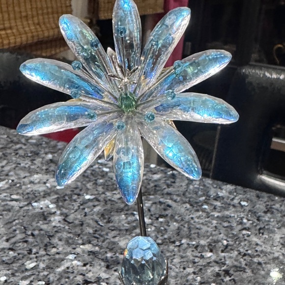 💎 One of a Kind Vintage Rare Swarovski Dellaria Aquamarine Crystal Flower 💎 - Picture 2 of 15